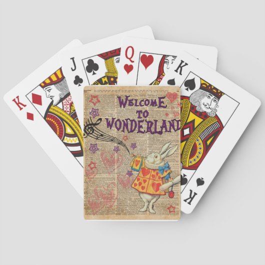 Welkom bij konijn... Alice in Wonderland Speelkaarten (Achterkant)