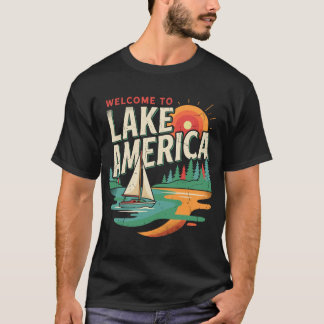Welkom bij Lake America Vintage Sailboat T-shirt