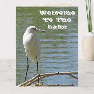 Welkom bij Lake White Egret Photo Lakeside Guest Bedankkaart