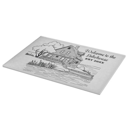 Welkom bij Lakehouse Custom Text Snijplank (Hoek)