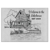 Welkom bij Lakehouse Custom Text Snijplank (Voorkant)