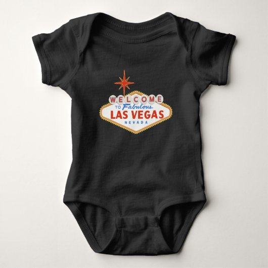Welkom bij Las Vegas Baby Shirt Black Bodysuit (Voorkant)