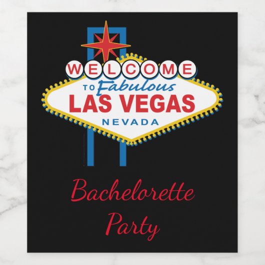 Welkom bij Las Vegas Bachelorette Party Wijn Etiket (Enkel label)