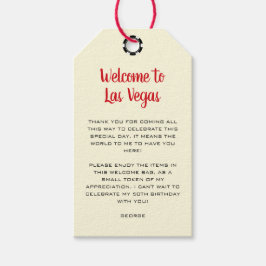 Welkom bij Las Vegas Black Cream Verjaardag Welkom Cadeaulabel