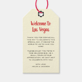 Welkom bij Las Vegas Black Cream Wedding Welkom Cadeaulabel