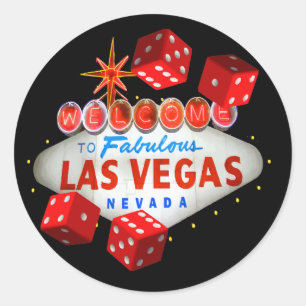 Welkom bij Las Vegas + Dice Stickers