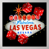 Welkom bij Las Vegas + Dice Vector Grafisch Poster (Voorkant)
