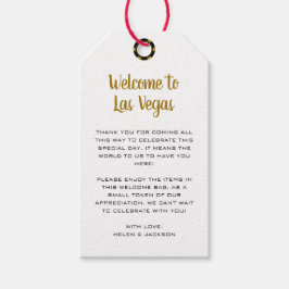 Welkom bij Las Vegas Gold Black Wedding Welkom Cadeaulabel