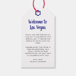 Welkom bij Las Vegas Navy Blue Wedding Welkom Cadeaulabel