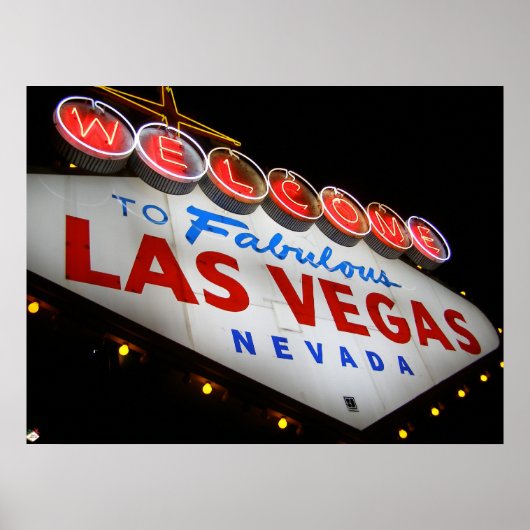 Welkom bij Las Vegas Neon Poster Print (Voorkant)