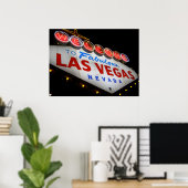 Welkom bij Las Vegas Neon Poster Print (Thuiskantoor)
