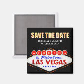 Welkom bij Las Vegas Neon Sign - Save the Date Magneet (Voorkant / Achterkant)