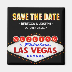 Welkom bij Las Vegas Neon Sign - Save the Date Magneet