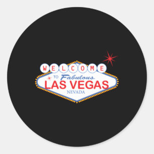 Welkom bij Las Vegas Novelty Sign Vacation Ronde Sticker
