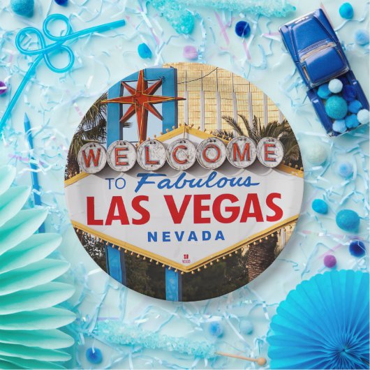 Welkom bij Las Vegas Paper & Party Borden Papieren Bordje (Feest)