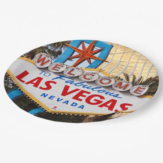 Welkom bij Las Vegas Paper & Party Borden Papieren Bordje (Gekanteld)