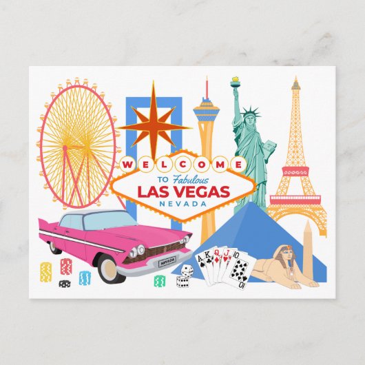 Welkom bij Las Vegas reistoerist Briefkaart (Voorkant)