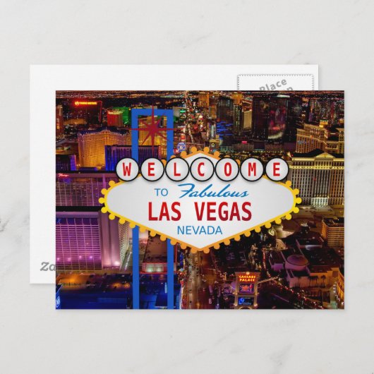 Welkom bij LAS VEGAS-reizen Briefkaart (Voorkant / Achterkant)