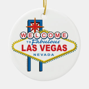 Welkom-bij-Las-Vegas Retro Keramisch Ornament