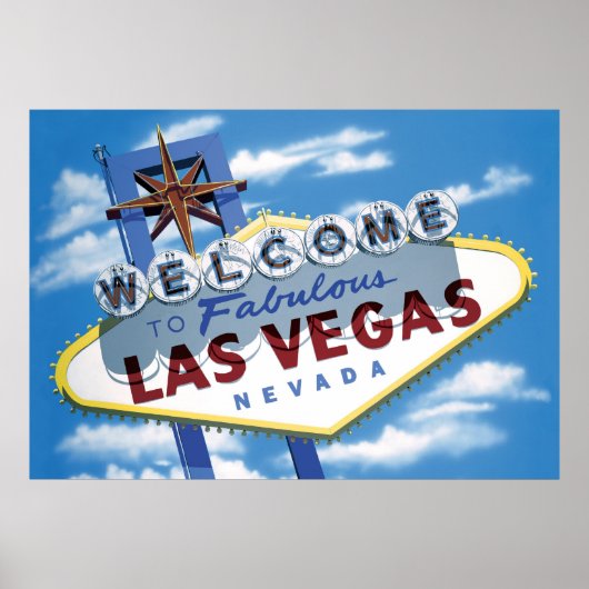 Welkom bij Las Vegas Retro Poster Print (Voorkant)