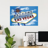 Welkom bij Las Vegas Retro Poster Print (Thuiskantoor)