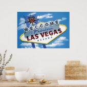 Welkom bij Las Vegas Retro Poster Print (Keuken)