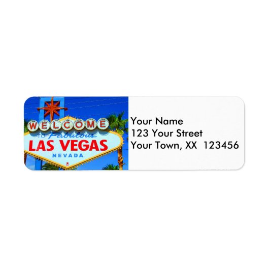 Welkom bij Las Vegas Return Address Labels (Voorkant)