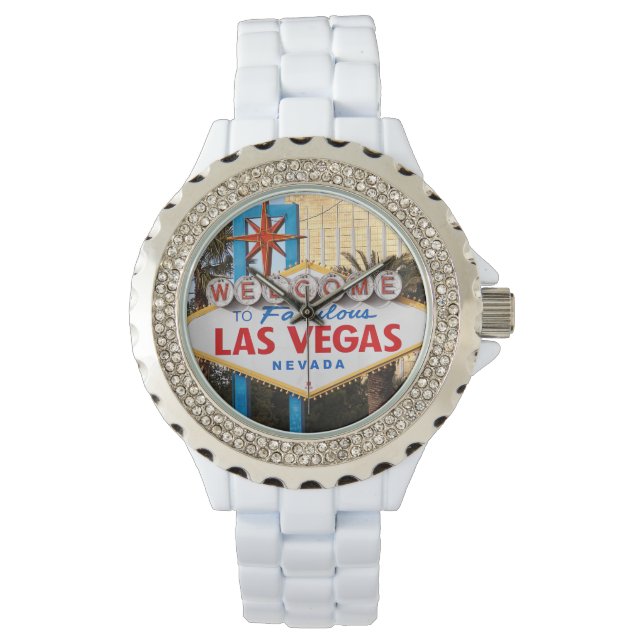 Welkom bij Las Vegas Rhinestone eWatch Horloge (Voorkant)