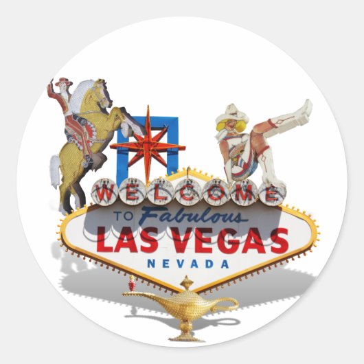 Welkom bij Las Vegas Ronde Sticker (Voorkant)