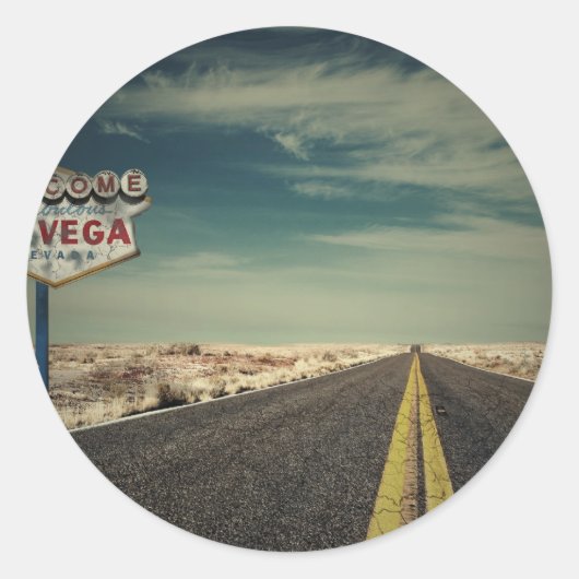 Welkom bij Las Vegas Ronde Sticker (Voorkant)