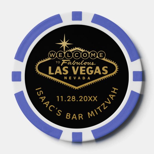 Welkom bij Las Vegas Sign Casino Favor Poker Chips (Voorkant)
