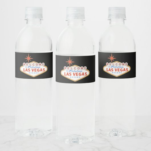 Welkom bij Las Vegas Sign Custom Logo Waterfles Etiket (Flessen)