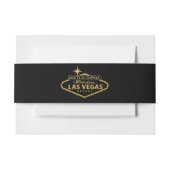 Welkom bij Las Vegas Sign Gold en Black Uitnodigingen Wikkel (Voorkant Voorbeeld)