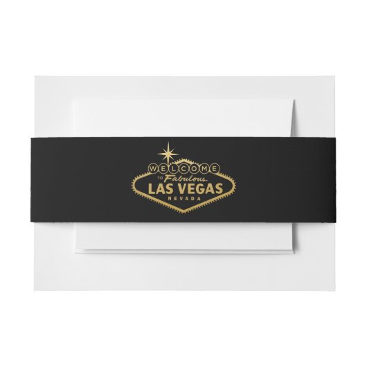 Welkom bij Las Vegas Sign Gold en Black Uitnodigingen Wikkel (Voorkant Voorbeeld)