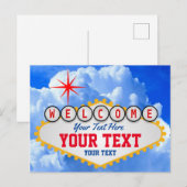 Welkom bij Las Vegas Sign Jouw tekst Briefkaart (Voorkant / Achterkant)