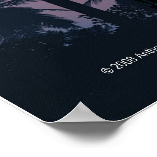 Welkom bij Las Vegas Sign Night Retro Poster Print (Hoek)