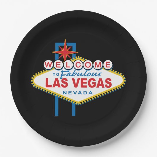 Welkom bij Las Vegas Sign Papieren Bordje (Voorkant)