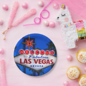 Welkom bij Las Vegas Sign Papieren Bordje (Feest)