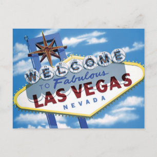 Welkom bij Las Vegas Sign Retro Neon Sign Briefkaa Briefkaart