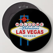 Welkom bij Las Vegas Sign Ronde Button 6,0 Cm (Voorkant /achterkant)
