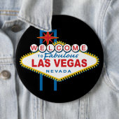 Welkom bij Las Vegas Sign Ronde Button 6,0 Cm (In situ)