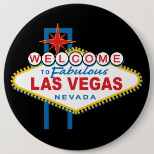 Welkom bij Las Vegas Sign Ronde Button 6,0 Cm