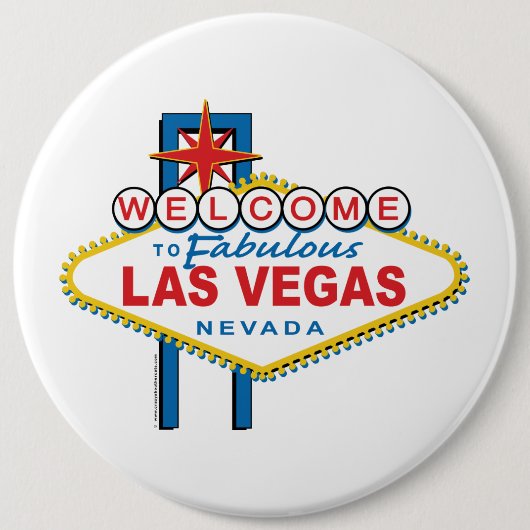 Welkom bij Las Vegas Sign Ronde Button 6,0 Cm (Voorkant)