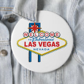 Welkom bij Las Vegas Sign Ronde Button 6,0 Cm (In situ)