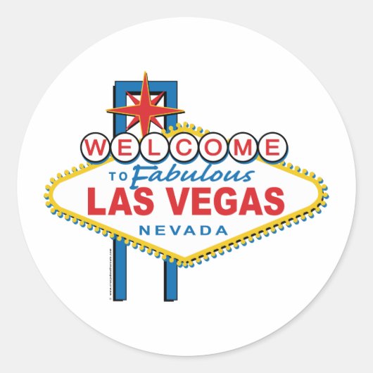 Welkom bij Las Vegas Sign Ronde Sticker (Voorkant)
