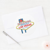 Welkom bij Las Vegas Sign Ronde Sticker (Envelop)