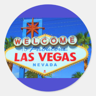 Welkom bij Las Vegas Sign Round Stickers