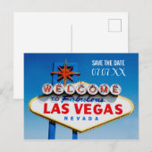 Welkom bij Las Vegas Sign Save the Date Briefkaart (Voorkant / Achterkant)
