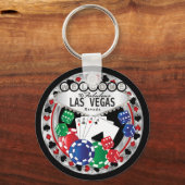 Welkom bij Las Vegas Style - Red en Silver Sleutelhanger (Achterkant)