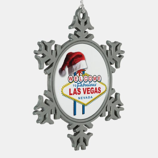 Welkom bij Las Vegas Tin Sneeuwvlok Ornament (Links)